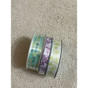 Purple Green Blue White Crafting Scrapbooking Gift Wrapping Ribbon Spools